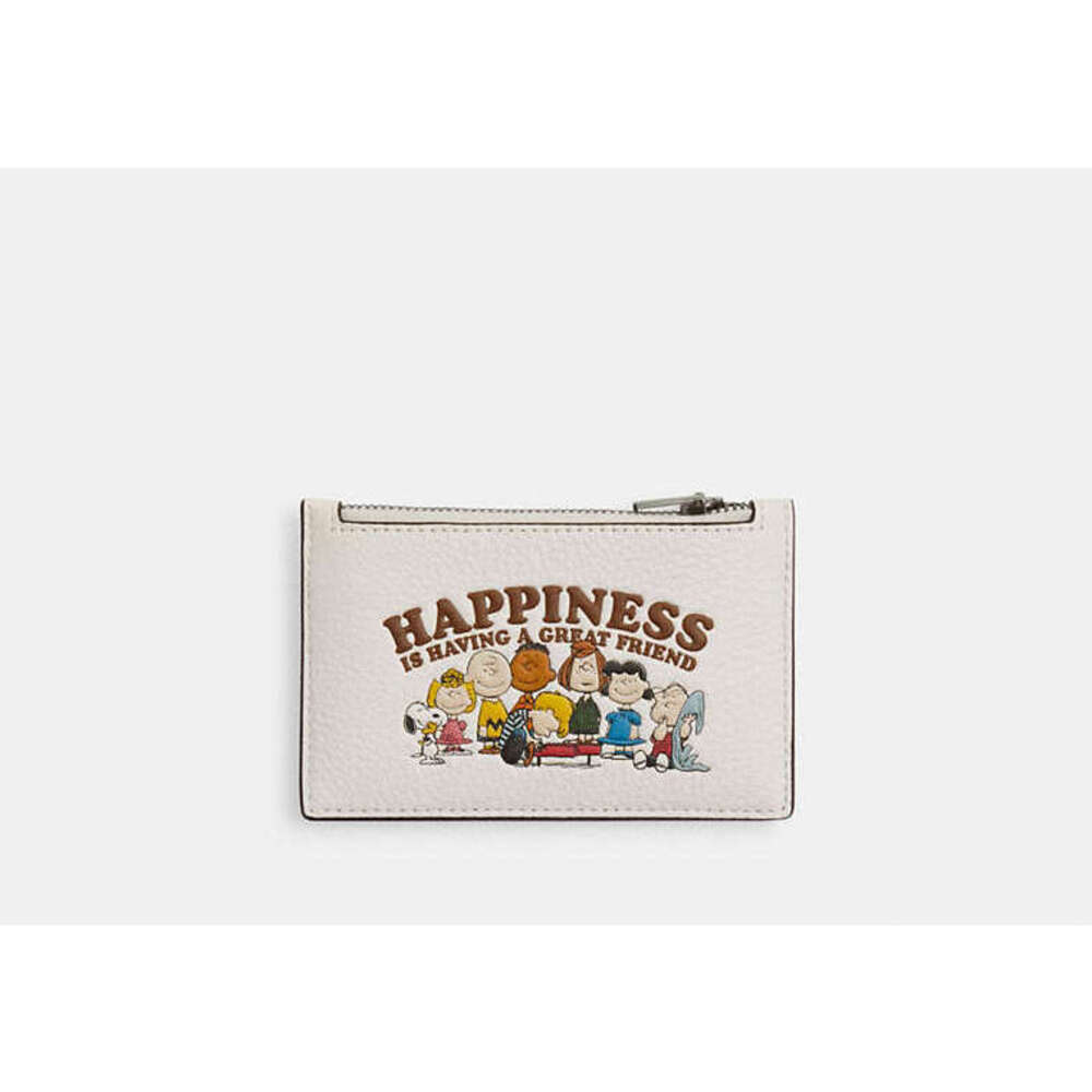Coach 🆕 X Peanuts Zip Card Case snoopy friends